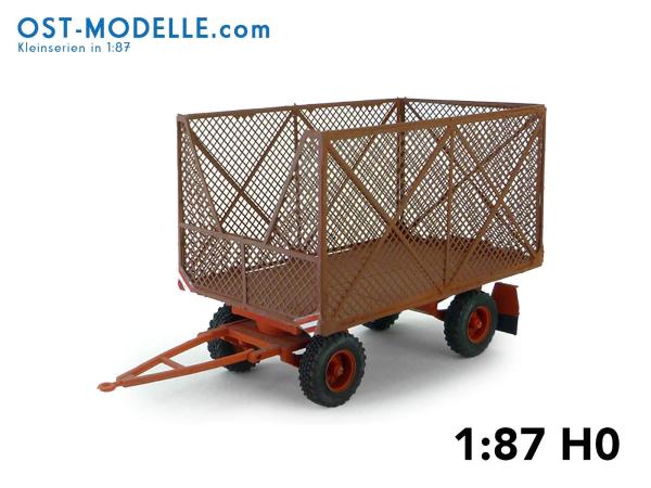 Strohanhänger mit geätzten Aufbau Variante lll Gitterstruktur (X) und Maschendrahtnetz – rotbraun rot